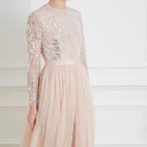 Needle & Thread sequin & chiffon midi dress